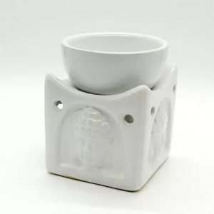 Vas ceramica aromaterapie , Buddha alb 8cm