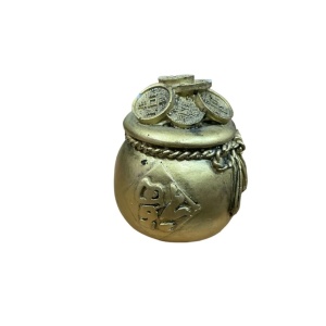 Vasul Prosperitatii cu monede si funda, Feng Shui, 6.4 cm - Img 2