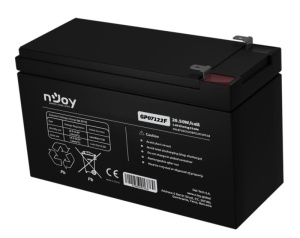 Acumulator nJoy GP07122F 12V 23.51W/cell Battery Model GP07122F Voltage 12V Power (1,65V/cell@15 min) 23.51W/cell Type VRLA - maintanance free Designed Floating Life 3~5 years Nominal Operating Temp. Range 25o C ± 3o C Terminal F2 terminal -Faston Tab - Img 7