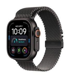 Apple Watch Ultra 4 GPS + Cellular 49mm Black Titanium Case with Black Titanium Milanese Loop - L