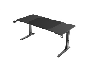 Birou gaming Genesis Holm Modular 160, material lemn/metal, reglabil pe inaltime 70 - 90 cm, iluminare RGB, management cabluri, negru - Img 6