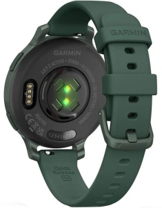 Ceas Garmin Lily 2 Active, display AMOLED, dimensiune afisaj 25,4 mm x 21,3 mm,rezolutie afisaj 240 x 201 pixeli, memorie 8GB, autonomie pana la 9 zile, rezistanta la apa pana la 5 ATM, greutate: 24,4g, ramă Jasper Green şi curea Jasper Green din silicon - Img 2