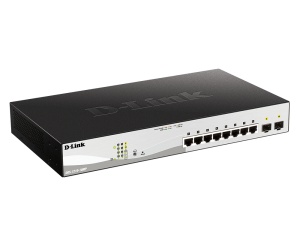 D-Link Switch 10 porturi POE smart maaged DGS-1210-10MP, Interfata: 8 x 10/100/1000Mbps, 2 x100/1000 SFP, Capacitate switch: 20 Gbps, Memorie: 128Mb DDR3, Flash 32Mb, Auto MDI/MDIX, Buget POE: 130W, Dimensiuni: 330 x 180 x 44 mm, Greutate: 1.77kg. - Img 2