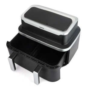 Friteuza dubla cu aer cald Heinner HAF-DDB9BK26, putere: 2600W, capacitate: 9L, control digital individual, temperatura: 80-220 grade C, timer 60 min, 10 programe presetate, auto-oprire, negru - Img 4