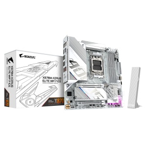 GIGABYTE X870M AORUS ELITE WIFI7 ICE. Processor manufacturer: AMD, Processor socket: Socket AM5, Compatible processor series: AMD Ryzen 7000 Series, AMD Ryzen 8000 Series, AMD Ryzen 9000 Series. Supported memory types: DDR5-SDRAM, Maximum internal