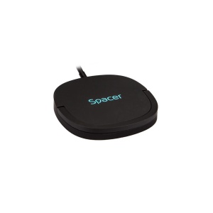 Incarcator wireless Spacer, Quick Charge 15W Qi, conector Type-C, rol de stand prin prindere magnetica, negru - Img 4