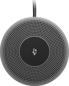 Microfon conferinta Logitech pt. MeetUp, dimensiuni 13.4 mm x 83 mm x 83 mm, cablu 6m, negru/gri