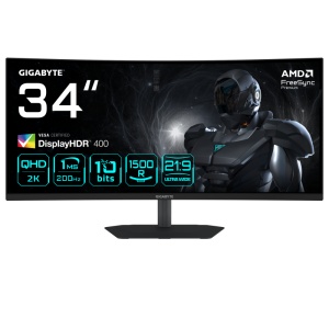 Monitor Consumer GIGABYTE G34WQC2, 34", 3440 x 1440 pixeli, Black, 2 ani Garantie