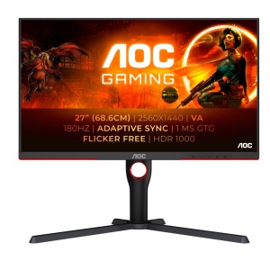 Monitor Gaming AOC Q27G3XMN/BK, 27", 2560 x 1440 pixeli, Black, 3 ani Garantie