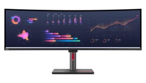 Monitor Lenovo ThinkVision P49w-30, 49'' IPS, DQHD (5120x1440), Anti- glare, 32:9, Curvature: 3800R, Brightness: 350 nits, Contrast ratio: 2000:1, Refresh Rate: 60Hz, Response time: 4 ms (Extreme mode) / 6 ms (Typical mode), Dot / Pixel Per Inch: 109