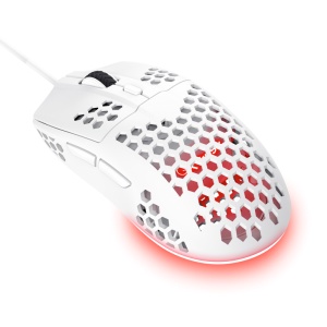 Mouse cu fir Trust GXT 928W Helox, rezolutie maxima 6400 DPI, 6 butoane, interfata USB-A, alb - Img 3