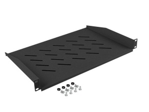 Poliță fixă 19" 1U / 483x315 mm, max. 25 kg, negru
