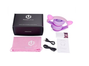 PowerLocus Casti pentru copii wireless Kids Cat Ears Purple/Pink - Img 4