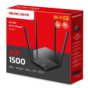 TP-Link MR1500X. WAN connection type: RJ-45. Wi-Fi band: Dual-band (2.4 GHz / 5 GHz), Top Wi-Fi standard: Wi-Fi 6 (802.11ax), WLAN data transfer rate (max): 1201 Mbit/s. Ethernet LAN interface type: Gigabit Ethernet, Ethernet LAN data rates: 10,100,1000