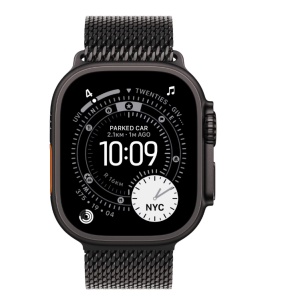Apple Watch Ultra 3 GPS + Cellular 49mm Black Titanium Case with Black Titanium Milanese Loop - Large