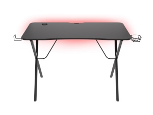 Birou gaming Genesis Holm 200, material MDF, greutate maxima suportata 55kg, 3 x porturi USB 3.0, iluminare RGB, management cabluri, ,negru - Img 2