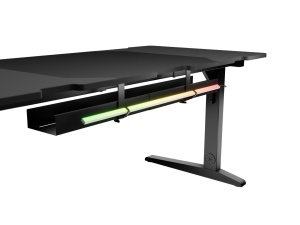 Birou gaming Genesis Holm Modular 160, material lemn/metal, reglabil pe inaltime 70 - 90 cm, iluminare RGB, management cabluri, negru - Img 3