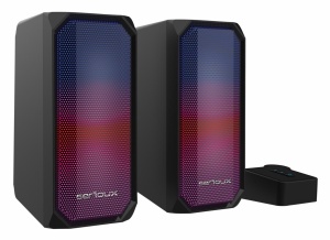 Boxe gaming 2.0 Serioux Kyro RGB, Functie Dual Mode Bluetooth, putere: 3W x 2, impedanță: 4Ω, frecvență: 150Hz - 20KHz, sensibilitate : 650mv± 50mv, alimentare: DC5V / 1A, S / N: ≥75dB, dimensiunea driverului: 2,5 inch x 2, conexiune: 3.5mm jack TRS, RGB - Img 2