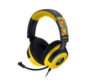 Casti gaming Razer Kraken V4 X Pokémon Kanto Starters Edition., frecventa raspuns 20 Hz – 28 kHz,impendanta 32 Ω, driver customized Dynamic 40 mm Drivers, sensibilitate96 dBSPL/mW at 1 kHz by HATS, frecventa microfon 100 Hz – 10 kHz,sensibilitate