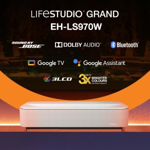 Epson Proiector Lifestudio Grand Plus EH-LS970W - Diamond white, Tehnologie 3LCD, LCD 0.62", 4000 Lumeni, Rezolutie: 4K, Aspect: 16:9, contrast: 5.000.000 : 1, Sursa lumina: Laser, Durata viata: 20.000 ore, Refresh rate: 384 Hz - 480 Hz, Suport HDR, - Img 2
