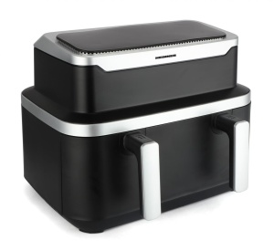 Friteuza dubla cu aer cald Heinner HAF-DDB9BK26, putere: 2600W, capacitate: 9L, control digital individual, temperatura: 80-220 grade C, timer 60 min, 10 programe presetate, auto-oprire, negru - Img 5