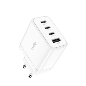 Incarcator Retea CUDY CH70, 65 W, 4 porturi, Alb