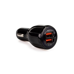 Incarcatorauto SPACER 33W total max, 2 x USB (1 x USB QC 3.0 18W & 1 x USB 15W), pt. bricheta auto, negru - Img 2