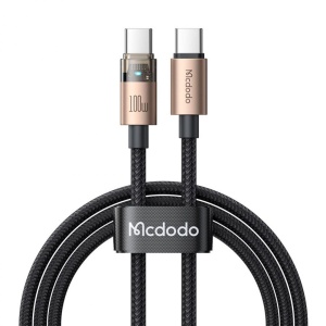 Mcdodo Cablu Type-C la Type-C Fast Charging, 100W, LED, 1.2m, Desert Gold