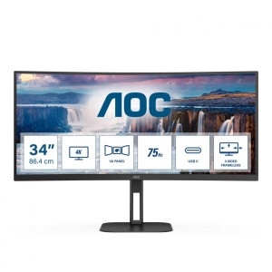 Monitor Gaming AOC CU34V5C/BK, 34", 3440 x 1440 pixeli, Black, 3 ani Garantie