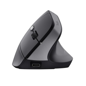 Mouse ergonomic fara fir Trust Bayo II, rezolutie maxima 2400 DPI, 6 butoane, interfata USB-C, 2.4GHz, negru - Img 7