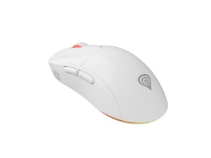 Mouse gaming wireless Gensesis Zircon XIII, senzor optic Pixart PAW3395, interfata USB, rezolutie maxima 26000 DPI, numar butoane 7, switch mecanic Huano Silent, Kailh 4.0, Kailh 8.0, iluminare RGB, alb