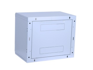 Rack de perete Triton seciune simpla 15 400mm adancime usa sticla panouri laterale fixe sectiuni ventilatie activa, sectiuni acces cabluri sus/jos/spate securizare cu cheie, 1 pereche montanti reglabili IP30 gri - Img 3