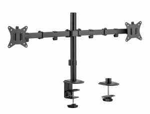 Suport 2 monitoare SeriouxMM66-C024, brat articulat monitor, compatibilitate dimensiune ecran 17"-32", greutate maximă suportata: (per ecran): 9kg, VESA: 75x75, 100x100, inclinare: +45°~-45°, pivotare: +90°~-90°, rotația ecranului: + 180°~-180°,