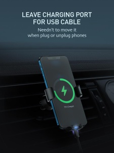 Suport auto telefon Gravity Serioux CH03, Material: ABS+ aluminium, mod de instalare: tip cataramă, poziție de fixare: aerisire, culoare: negru, potrivit pentru: telefon mobil - Img 8