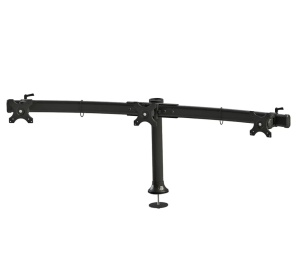 Suport triplu monitor de birou Neomounts FPMA-D700DD3; pentru display- uri cu diagonale 10"-27", sistem de prindere VESA 75x75~100x100, greutate maxima suportata 8kg - per ecran, swivel +45°, rotate +360°; inaltime reglabila manual 340-450mm; culoare - Img 2
