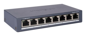 Switch Hikvision DS-3E0508-O: 8 × Gigabit RJ45 port maxim 3W, tensiune alimentare: 5VDC, 0.6A, dimensiuni: 145.00 mm × 25.60 mm × 68.45 mm, greutate: 0.24kg, montare pe birou sau pe perete. - Img 3