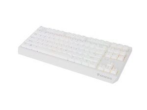 Tastatura gaming mecanica wireless Genesis Thor 230 TKL, iluminare RGB, 87 taste, 11 butoane multimedia, alb
