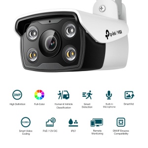 "TP-Link Camera IR de supraveghere Bullet pentru exterior VIGIC330(4MM), Senzor imagine: CMOS 1/2.8"", Lentila 4mm, F1.6,Weatherproof: IP67, Infrarosu: 30m, Detectare: 70m, Observare: 29m, Recunoastere: 10m, Identificare: 5mUnghi vizualizareHorizontal - Img 4