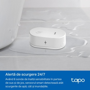 TP-LINK TAPO T300, Senzor smart de scurgeri de apa (necesită Hub Tapo), Wireless: 868, Alimentare: 2 baterii tip AAA (incluse), Dimensiuni: 84.5 × 46.5 × 30 mm. - Img 3