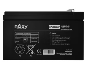 Acumulator nJoy GPL09122F 12V 30.55W/cell, Capacitate 32.00W/cell evaluat la 10V15 min, Tensiune 12V, Tip VRLA - fara mentenanta, Caracteristici: Sigilata complet si fara intretinere, Pana la 500 de cicluri la 100% DOD, Utilizare standard 9 ani,