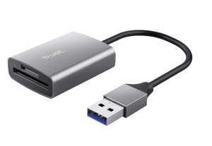 Cardreader USB-A Trust Dalyx Fast, carduri compatibilie micro-SD, SD, gri