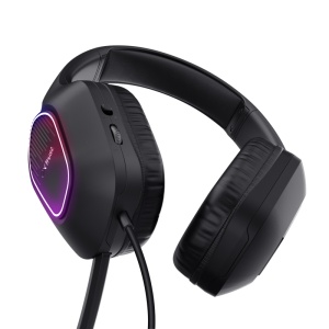Casti cu fir Trust LED GXT 416 Zirox, cu microfon, interfata 3.5mm, USB- A, frecventa raspuns 20 Hz - 20.000 Hz, sensibilitate 90 dB, negru - Img 2