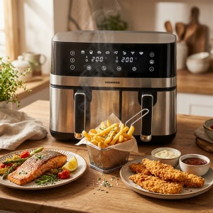 FRITEUZA DUBLA CU AER CALD HEINNER PRODUAL FUSION HAF-H9DB17BKS - Img 10