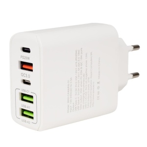 Incarcator retea Spacer QC 38W, 5 x porturi: USB Type-C PD x 1m USB Type-C x 1, USB Quick Charge x 1, USB x 2, alb - Img 2