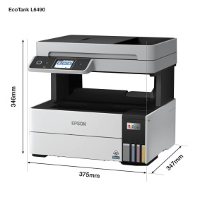 Multifunctional inkjet color Epson EcoTank CISS L6490, dimensiune A4 (Printare,Copiere, Scanare, Fax), printare borderless, viteza 37ppm alb-negru, 23ppm color, rezolutie 4800x1200 dpi, alimentare hartie 250 coli + 35 coli ADF, duplex automat ,scanner - Img 4