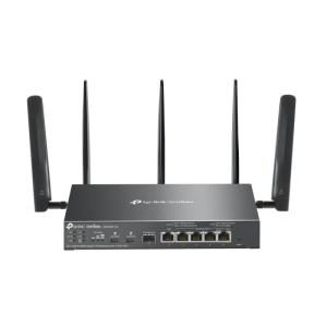 Omada 4G+ Cat6 AX3000 Gigabit VPN Gateway with 4-Port PoE+ PORT: 1× Gigabit SFP WAN/LAN Port, 1× Gigabit RJ45 WAN Port, 4× Gigabit WAN/LAN RJ45 Ports, 2 Nano SIM slot (4G+ Cat6) SPEC: 802.3 at/af, 4 Ports with 45W PoE Power, Desktop & Wall-mount Steel