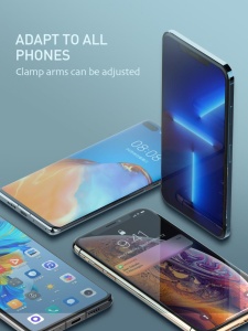 Suport auto telefon Gravity Serioux CH03, Material: ABS+ aluminium, mod de instalare: tip cataramă, poziție de fixare: aerisire, culoare: negru, potrivit pentru: telefon mobil - Img 9