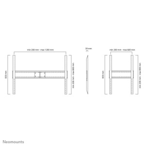 Suport perete Neomounts LFD-W1500; pentru display-uri cu diagonale 60"-100", sistem de prindere VESA 200x200~1200x800, greutate maxima suportata 150kg, fix, distanta fata de perete 39mm; culoare negru. Garantie 5 ani. Atentie, nu sunt incluse suruburi - Img 6