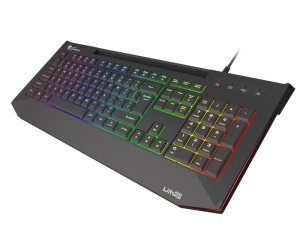 Tastatura gaming cu fir Genesis LITH 400, iluminare RGB, mecanism taste X-Scissors, numar taste 104, lungime cablu 1.8m, dimensiuni 465 x 25 x 195 mm, negru