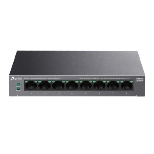 TP-LINK 5-PORT GIGABIT SWITCH LS108GP, interfata 8× 10/100/1000Mbps RJ45 Ports (Ports 1–8 supports 802.3af/at PoE+), AUTO Negotiation, AUTO MDI/MDIX, porturi Standard: 802.3 af/at compliant, PoE Ports: Ports 1–8, pana la 30 W PoE output per port, PoE